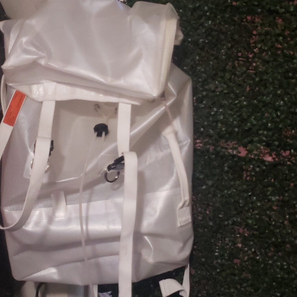 ATTEMPT NWOT white vinyl hiking backpack